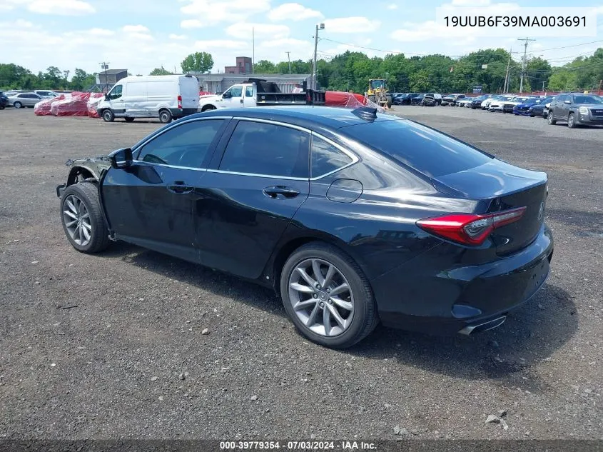 19UUB6F39MA003691 2021 Acura Tlx Standard