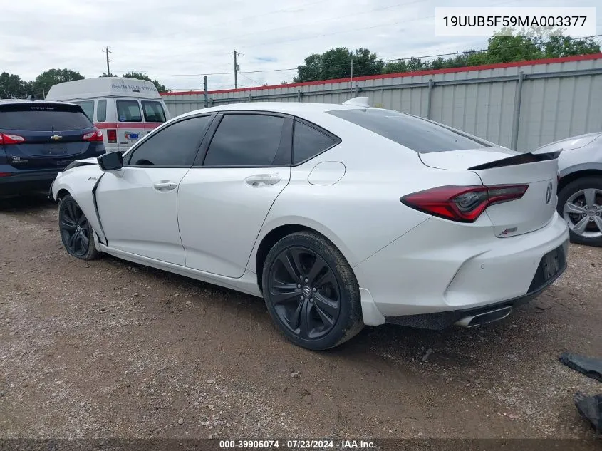 19UUB5F59MA003377 2021 Acura Tlx A-Spec Package