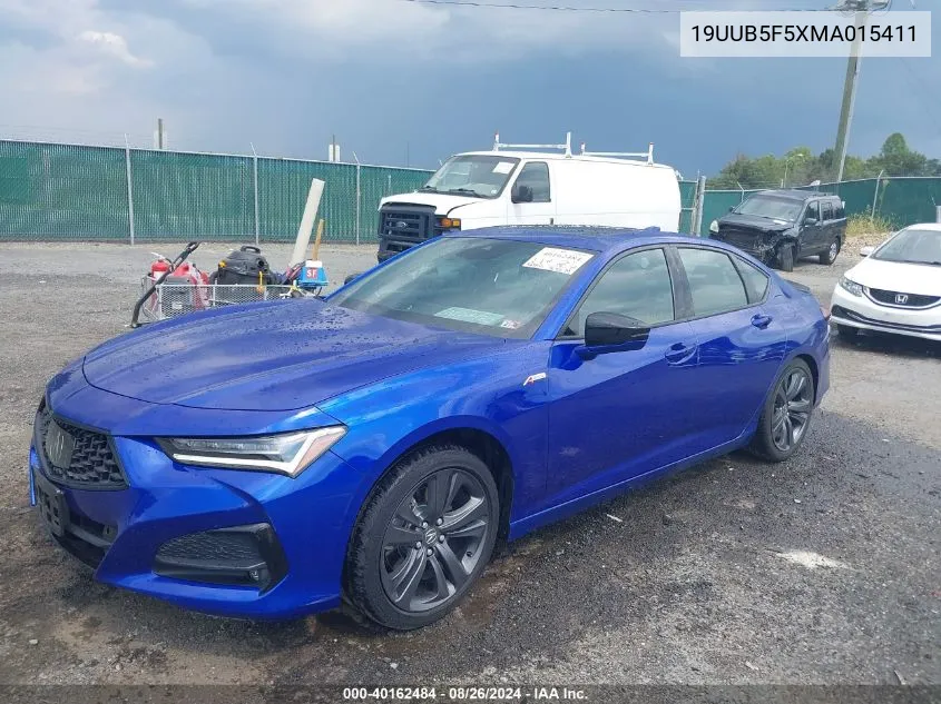 2021 Acura Tlx A-Spec Package VIN: 19UUB5F5XMA015411 Lot: 40162484