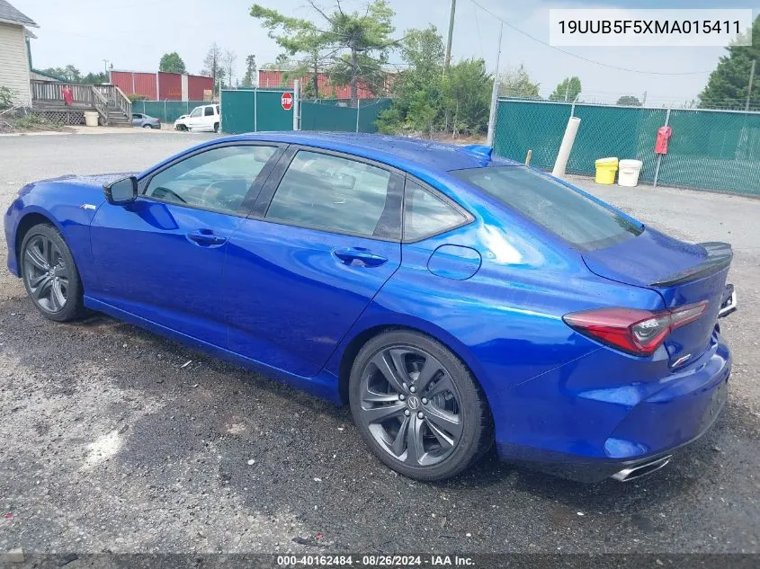 2021 Acura Tlx A-Spec Package VIN: 19UUB5F5XMA015411 Lot: 40162484