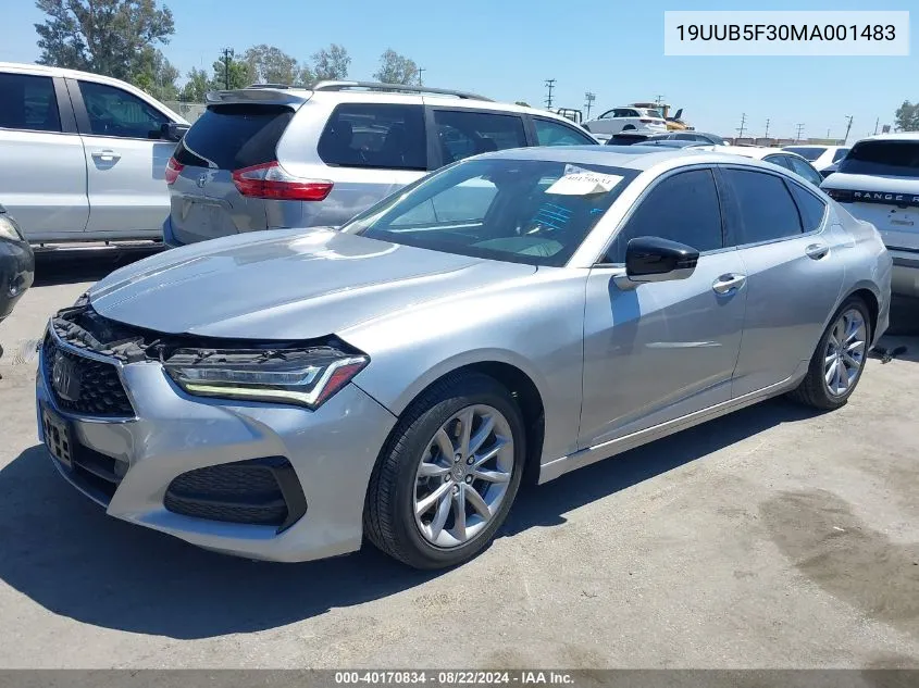 19UUB5F30MA001483 2021 Acura Tlx Standard