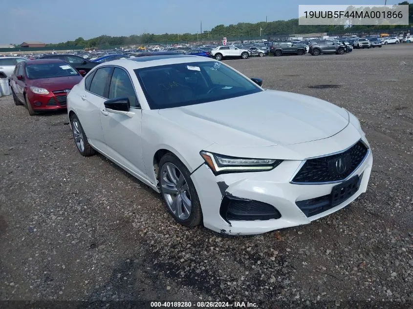 2021 Acura Tlx Technology Package VIN: 19UUB5F44MA001866 Lot: 40189280