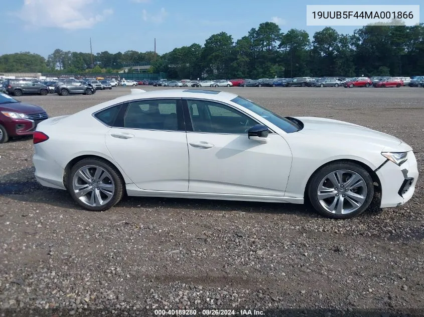 2021 Acura Tlx Technology Package VIN: 19UUB5F44MA001866 Lot: 40189280