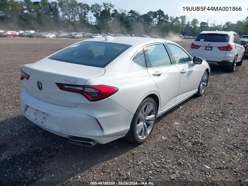 2021 Acura Tlx Technology Package VIN: 19UUB5F44MA001866 Lot: 40189280