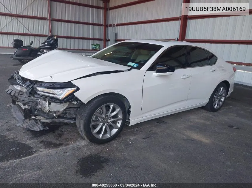 2021 Acura Tlx Standard VIN: 19UUB5F38MA006169 Lot: 40255060