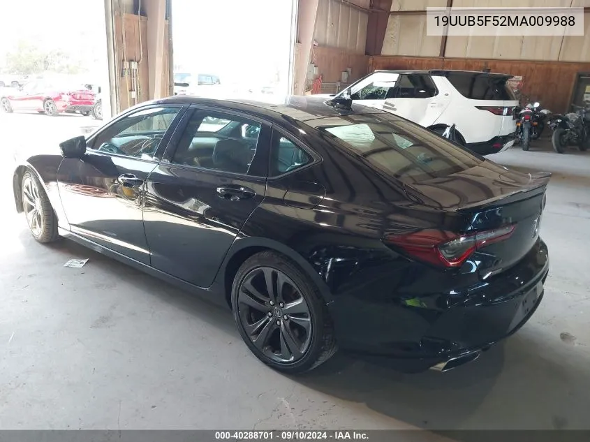 2021 Acura Tlx A-Spec Package VIN: 19UUB5F52MA009988 Lot: 40288701