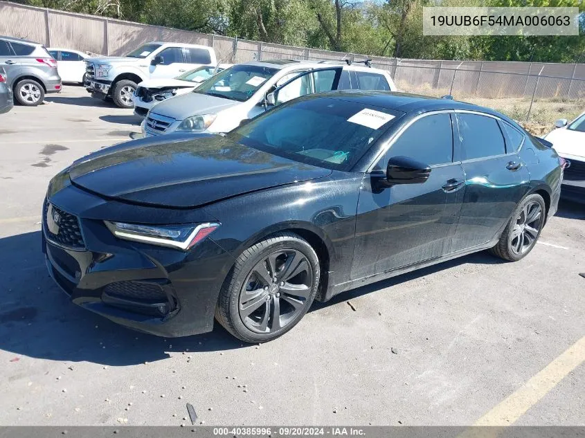 2021 Acura Tlx A-Spec Package VIN: 19UUB6F54MA006063 Lot: 40385996