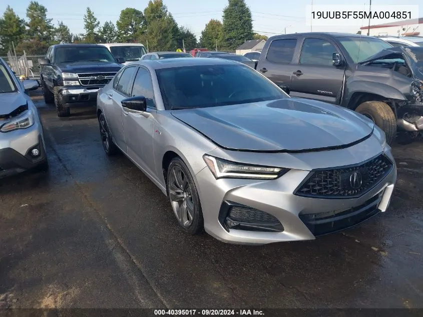 2021 Acura Tlx A-Spec Package VIN: 19UUB5F55MA004851 Lot: 40395017