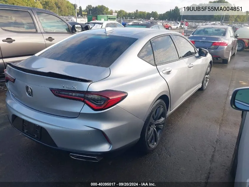 2021 Acura Tlx A-Spec Package VIN: 19UUB5F55MA004851 Lot: 40395017