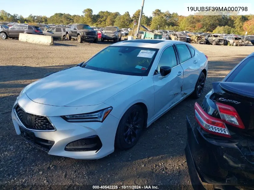 2021 Acura Tlx Standard VIN: 19UUB5F39MA000798 Lot: 40542225