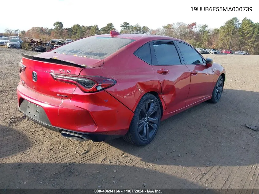 2021 Acura Tlx A-Spec Package VIN: 19UUB6F55MA000739 Lot: 40694166