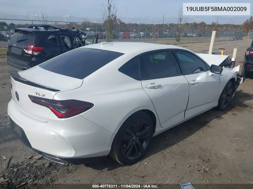 2021 Acura Tlx A-Spec Package VIN: 19UUB5F58MA002009 Lot: 40770311