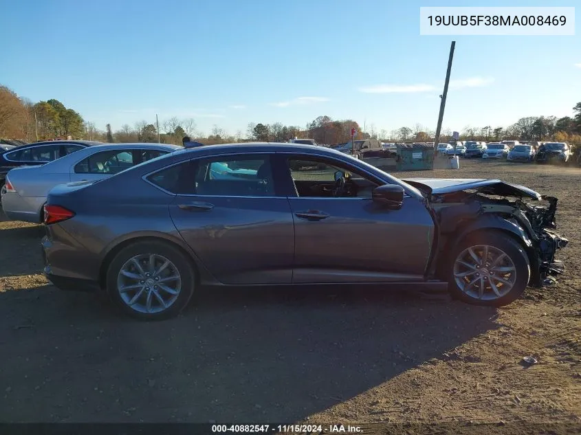 2021 Acura Tlx Standard VIN: 19UUB5F38MA008469 Lot: 40882547