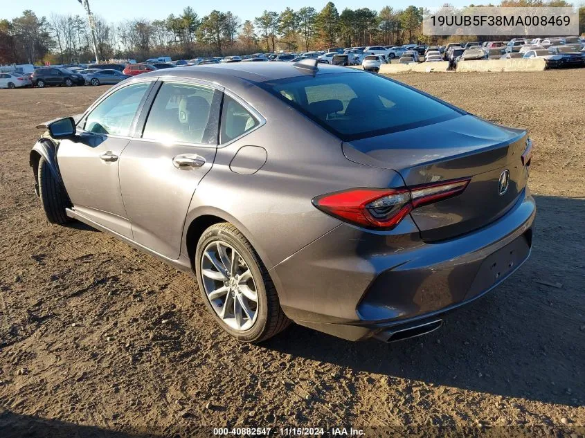 2021 Acura Tlx Standard VIN: 19UUB5F38MA008469 Lot: 40882547