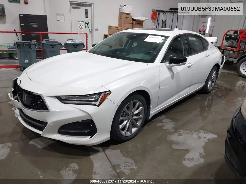 2021 Acura Tlx Standard VIN: 019UUB5F39MA00652 Lot: 40887237