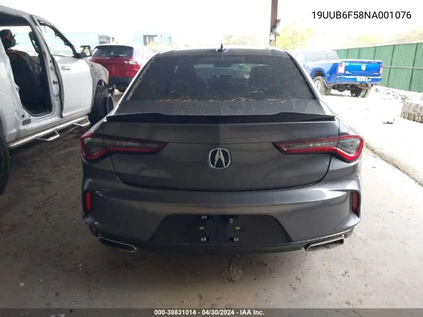 2022 Acura Tlx A-Spec Package VIN: 19UUB6F58NA001076 Lot: 38831014