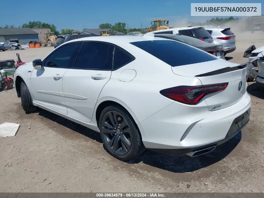 19UUB6F57NA000372 2022 Acura Tlx A-Spec Package