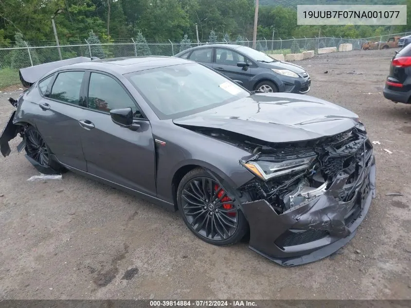 2022 Acura Tlx Type S VIN: 19UUB7F07NA001077 Lot: 39814884