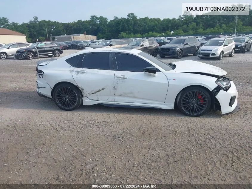 19UUB7F03NA002372 2022 Acura Tlx Type S