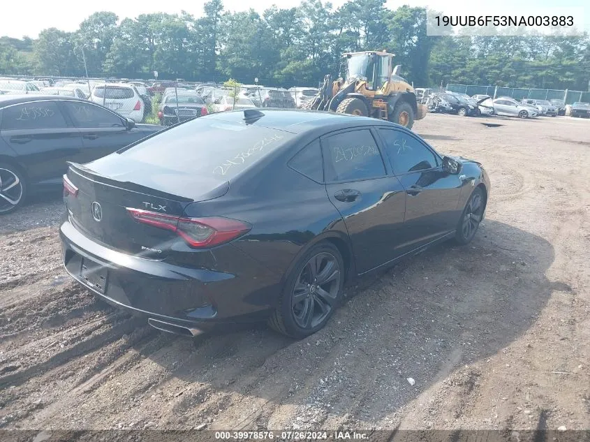 2022 Acura Tlx A-Spec Package VIN: 19UUB6F53NA003883 Lot: 39978576