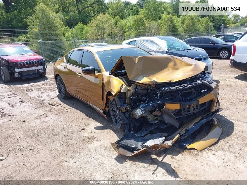 2022 Acura Tlx Type S VIN: 19UUB7F09NA001534 Lot: 40036196