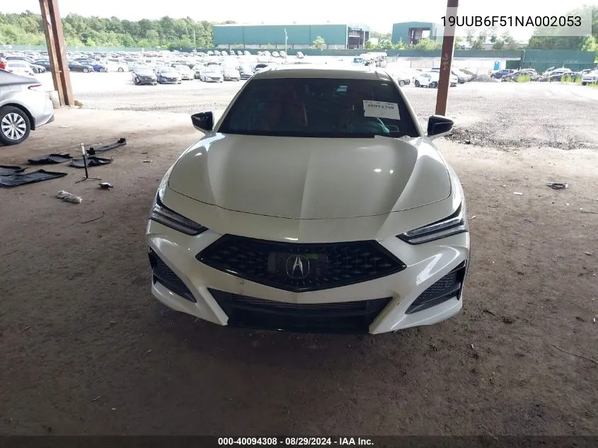 2022 Acura Tlx A-Spec Package VIN: 19UUB6F51NA002053 Lot: 40094308