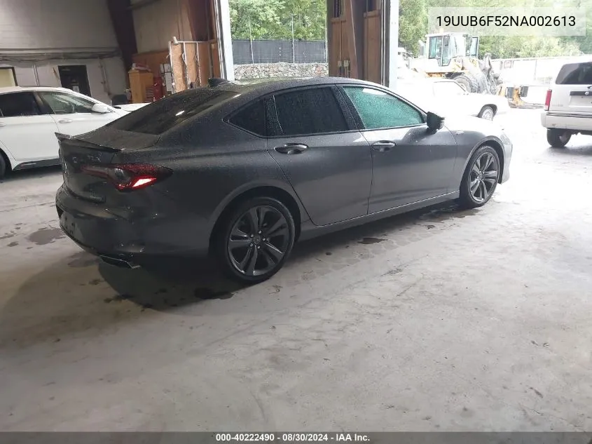 2022 Acura Tlx A-Spec Package VIN: 19UUB6F52NA002613 Lot: 40222490