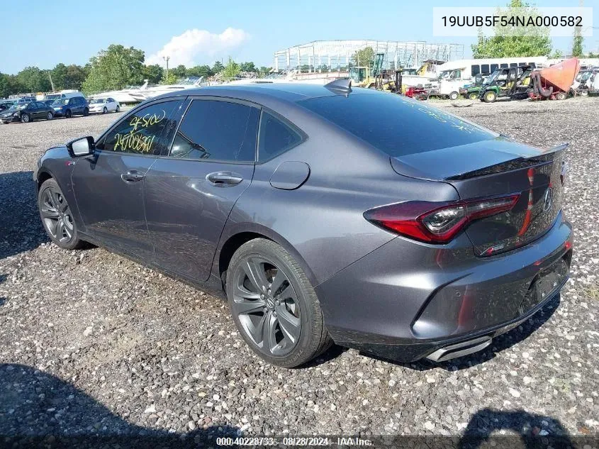 2022 Acura Tlx A-Spec Package VIN: 19UUB5F54NA000582 Lot: 40228733