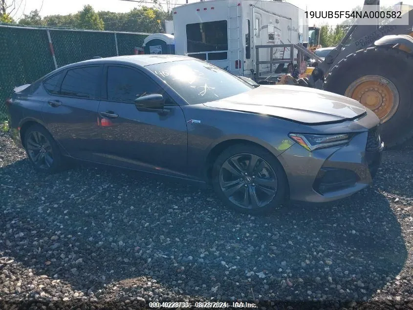 2022 Acura Tlx A-Spec Package VIN: 19UUB5F54NA000582 Lot: 40228733