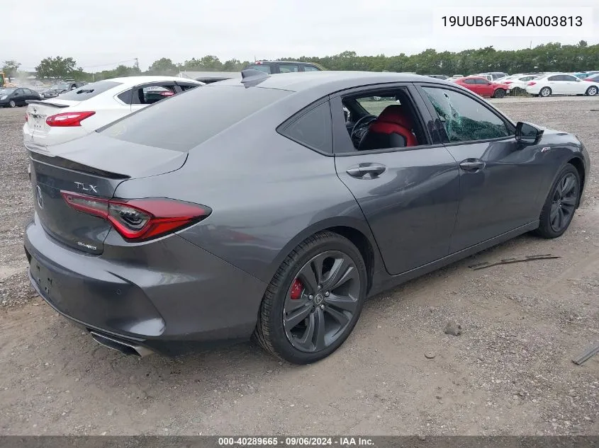 2022 Acura Tlx A-Spec Package VIN: 19UUB6F54NA003813 Lot: 40289665