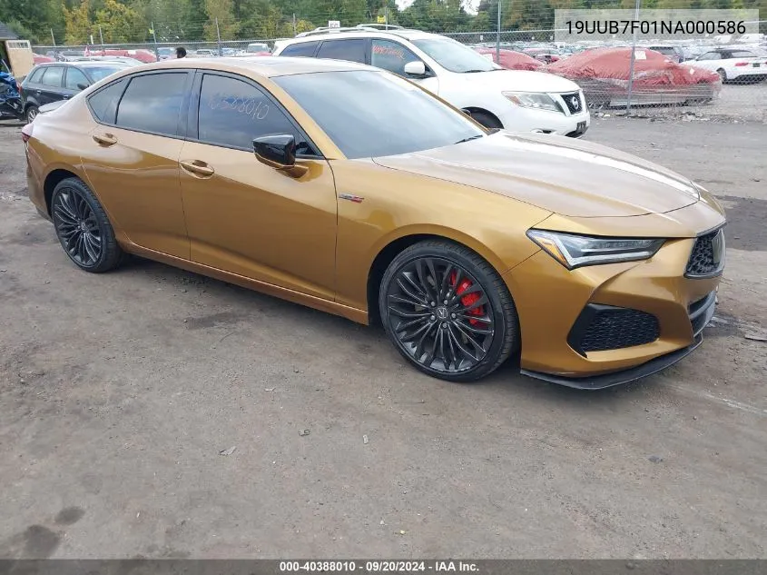 2022 Acura Tlx Type S VIN: 19UUB7F01NA000586 Lot: 40388010