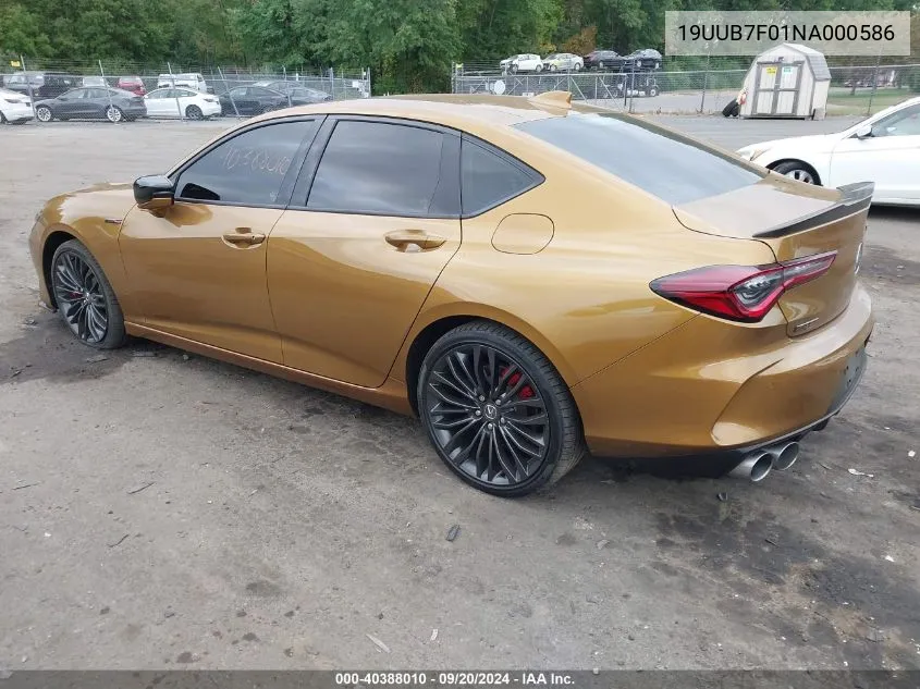 2022 Acura Tlx Type S VIN: 19UUB7F01NA000586 Lot: 40388010