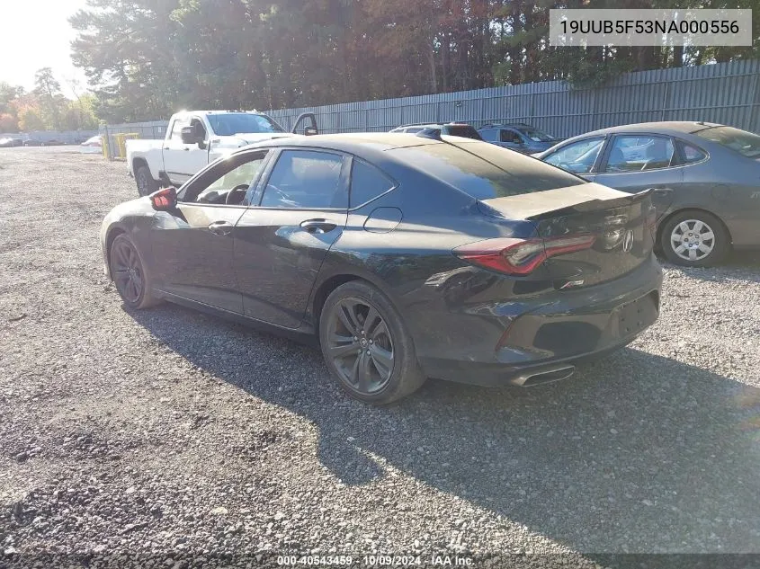 2022 Acura Tlx A-Spec Package VIN: 19UUB5F53NA000556 Lot: 40543459