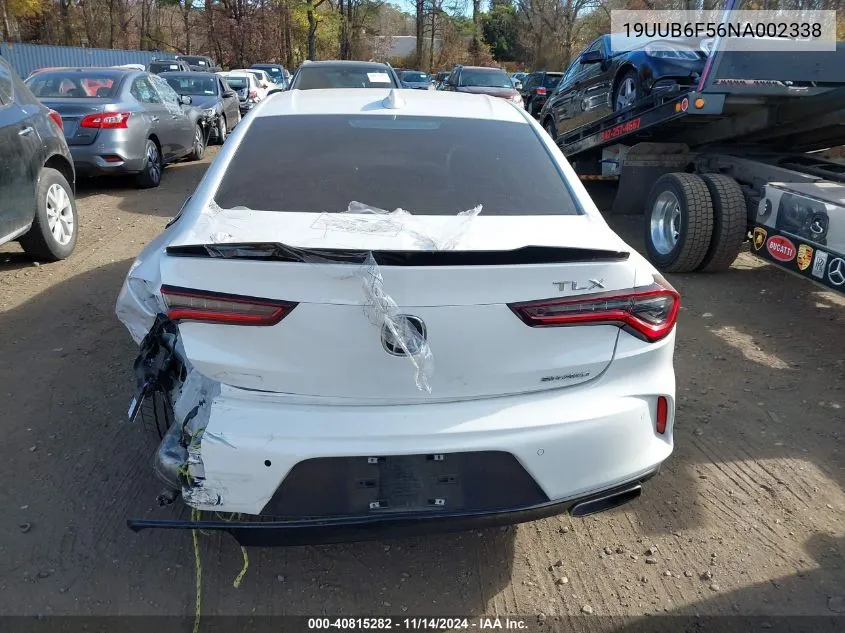 2022 Acura Tlx A-Spec Package VIN: 19UUB6F56NA002338 Lot: 40815282