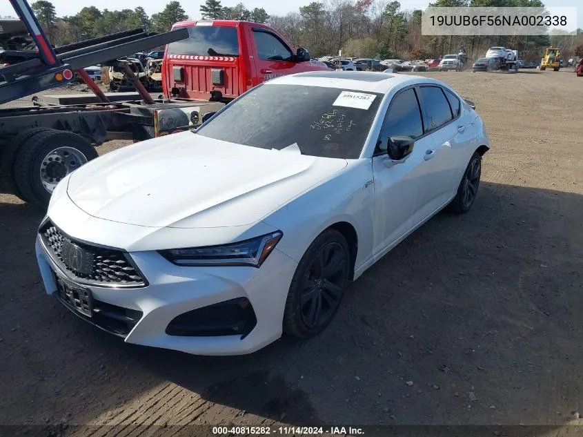 2022 Acura Tlx A-Spec Package VIN: 19UUB6F56NA002338 Lot: 40815282