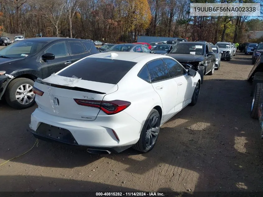 2022 Acura Tlx A-Spec Package VIN: 19UUB6F56NA002338 Lot: 40815282