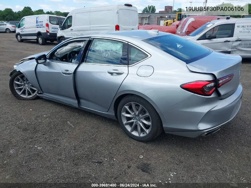 2023 Acura Tlx Standard VIN: 19UUB5F30PA006106 Lot: 39691480