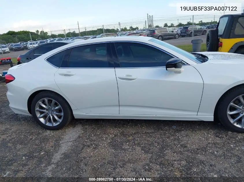 2023 Acura Tlx Standard VIN: 19UUB5F33PA007122 Lot: 39982750