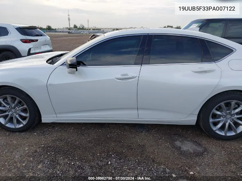 2023 Acura Tlx Standard VIN: 19UUB5F33PA007122 Lot: 39982750