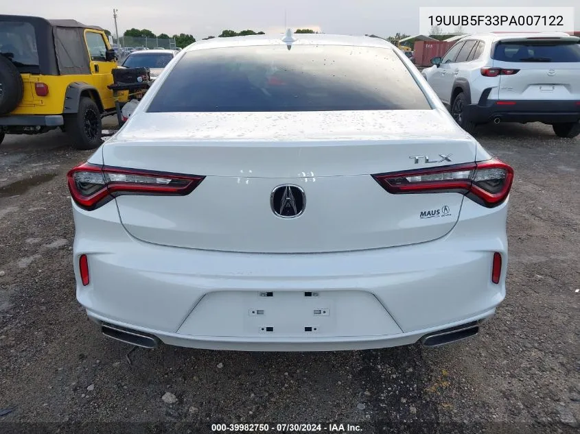 2023 Acura Tlx Standard VIN: 19UUB5F33PA007122 Lot: 39982750