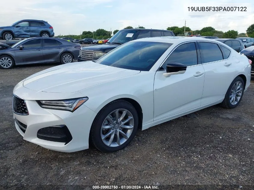 2023 Acura Tlx Standard VIN: 19UUB5F33PA007122 Lot: 39982750