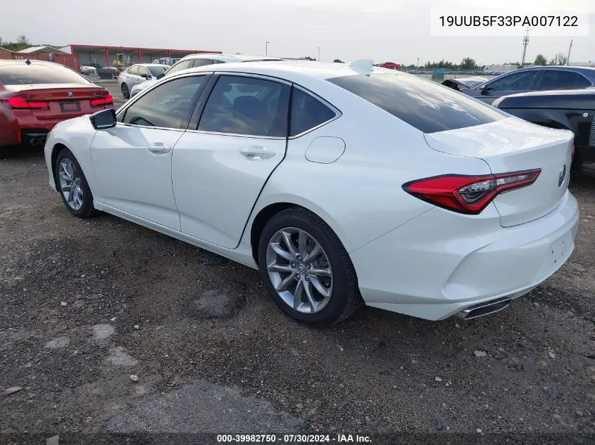 2023 Acura Tlx Standard VIN: 19UUB5F33PA007122 Lot: 39982750