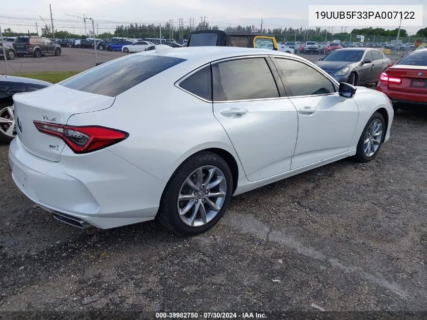 2023 Acura Tlx Standard VIN: 19UUB5F33PA007122 Lot: 39982750