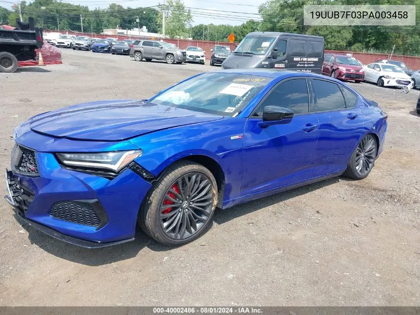 2023 Acura Tlx Type S/Type S Pmc Edition VIN: 19UUB7F03PA003458 Lot: 40002486