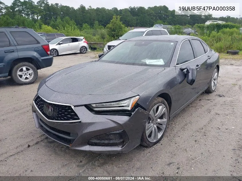 2023 Acura Tlx Technology Package VIN: 19UUB5F47PA000358 Lot: 40050681