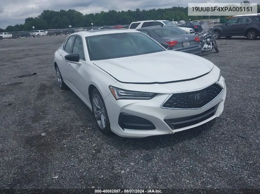 2023 Acura Tlx Technology Package VIN: 19UUB5F4XPA005151 Lot: 40052587