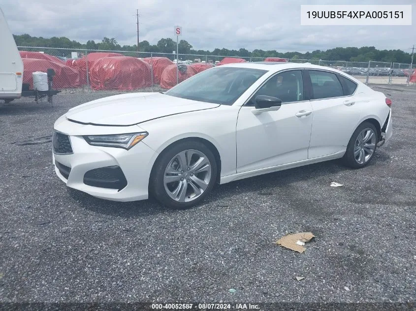 2023 Acura Tlx Technology Package VIN: 19UUB5F4XPA005151 Lot: 40052587