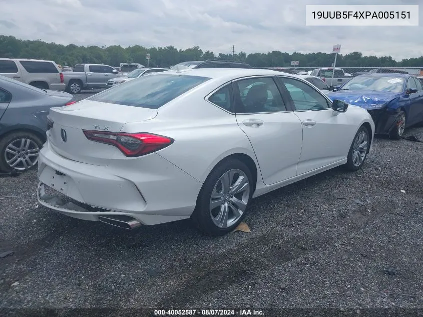 2023 Acura Tlx Technology Package VIN: 19UUB5F4XPA005151 Lot: 40052587