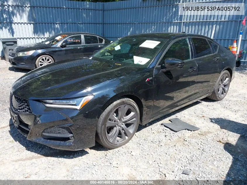 2023 Acura Tlx Tech A VIN: 19UUB5F53PA005792 Lot: 40145816