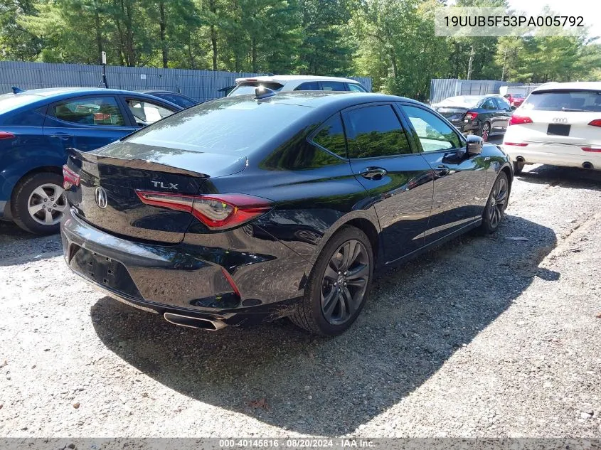 2023 Acura Tlx Tech A VIN: 19UUB5F53PA005792 Lot: 40145816